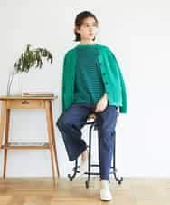 NHFGE40230 GIANNI LO GIUDICE(小さいサイズ)(メゾン ドゥ サンク) ペーパーヤーンボーダーニット ネイビー