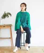 NHFGE40230 GIANNI LO GIUDICE(小さいサイズ)(メゾン ドゥ サンク) ペーパーヤーンボーダーニット ネイビー