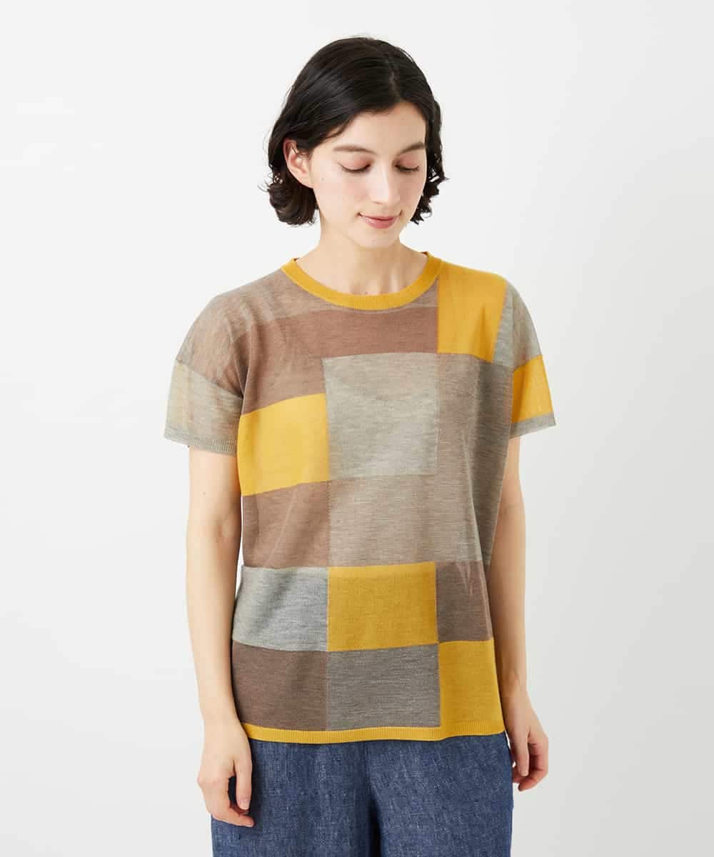 NHFGE50250 GIANNI LO GIUDICE(小さいサイズ)(メゾン ドゥ サンク) [アンサンブル対応]LEVITAサマーニット マスタード系