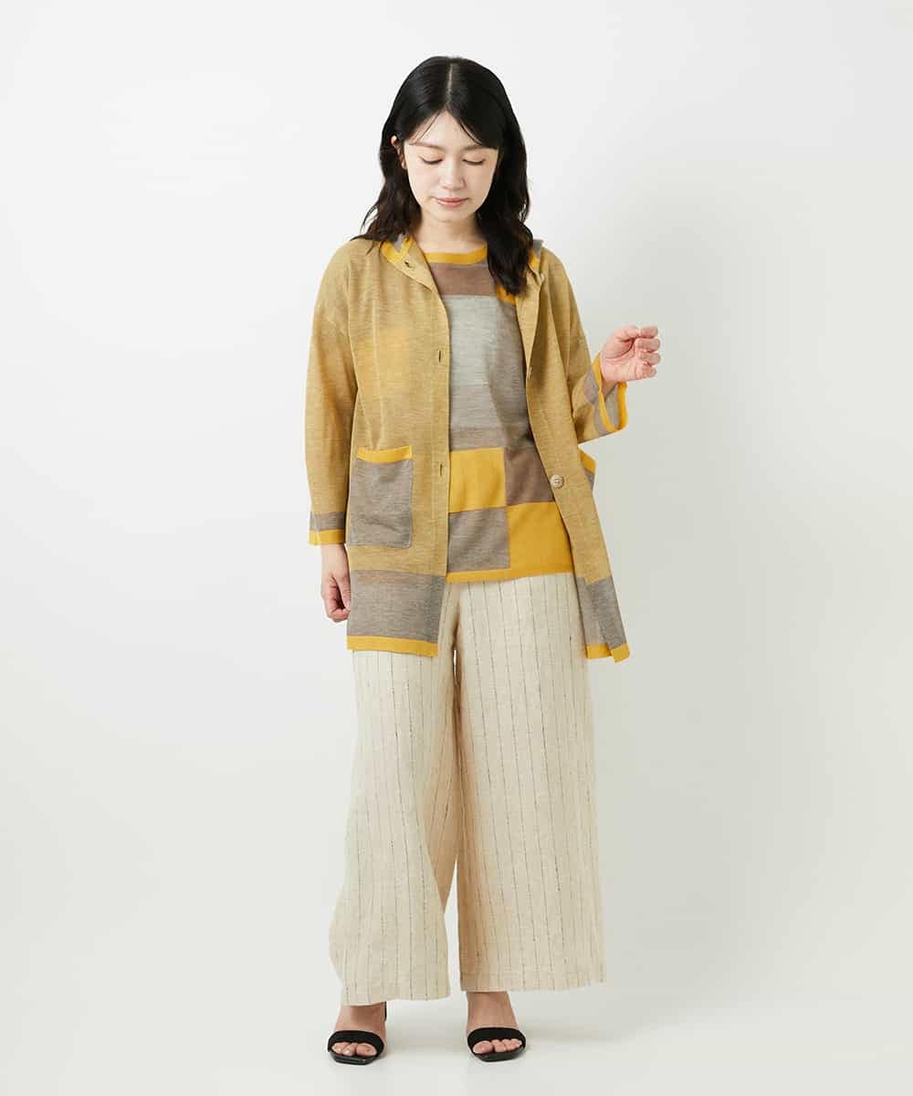 NHFGE50250 GIANNI LO GIUDICE(小さいサイズ)(メゾン ドゥ サンク) [アンサンブル対応]LEVITAサマーニット マスタード系