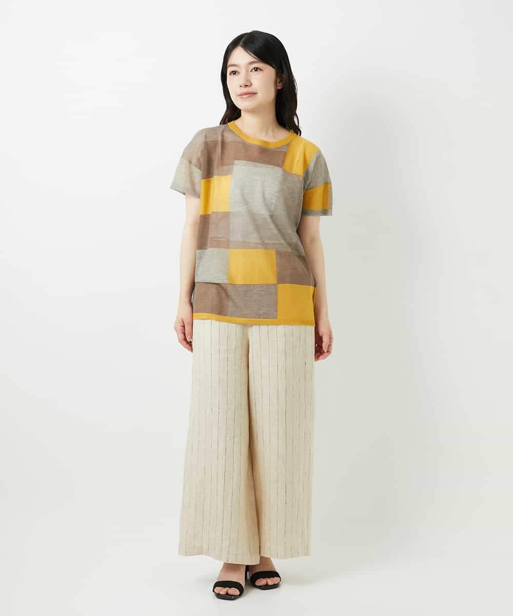 NHFGE50250 GIANNI LO GIUDICE(小さいサイズ)(メゾン ドゥ サンク) [アンサンブル対応]LEVITAサマーニット マスタード系