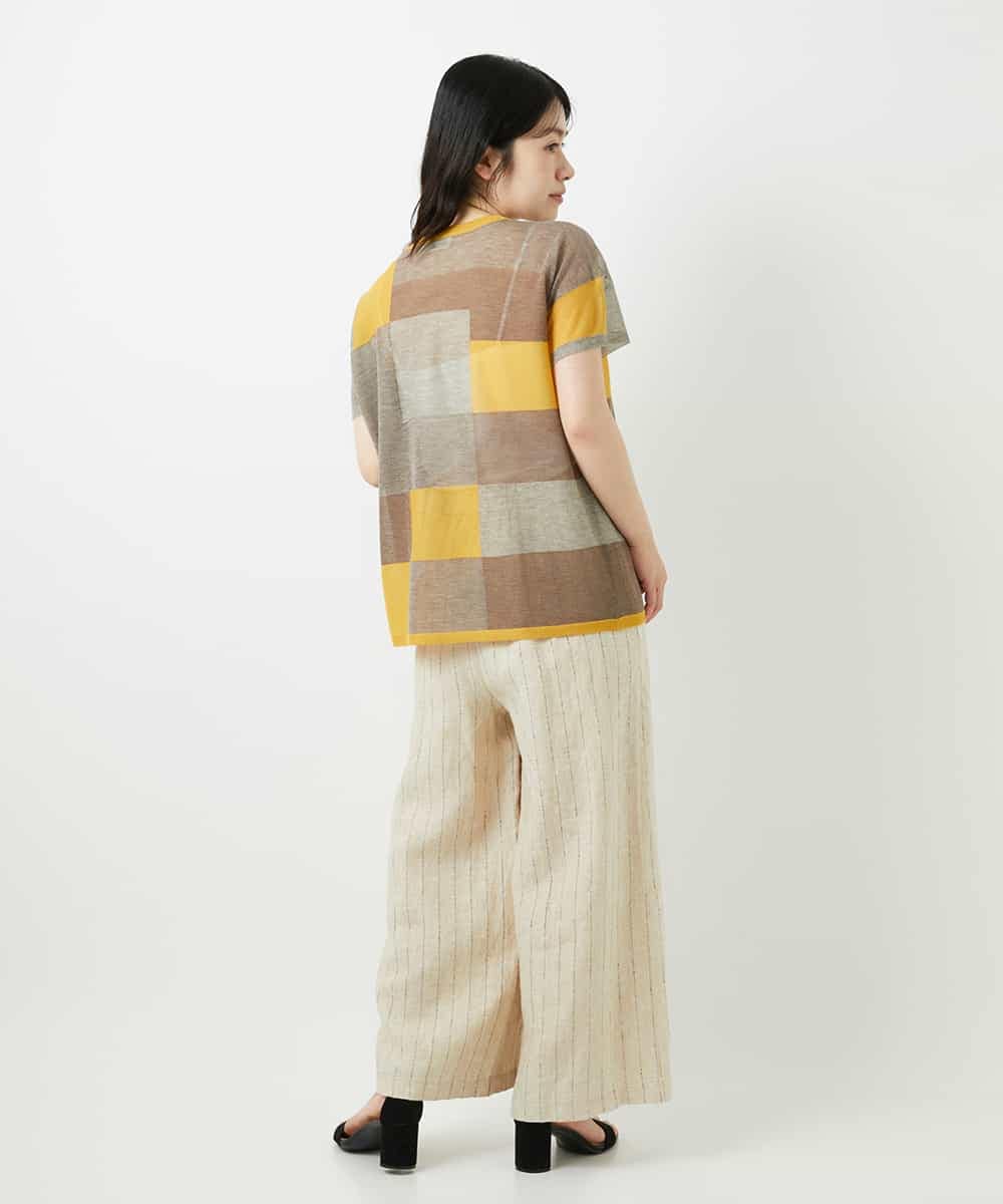 NHFGE50250 GIANNI LO GIUDICE(小さいサイズ)(メゾン ドゥ サンク) [アンサンブル対応]LEVITAサマーニット マスタード系