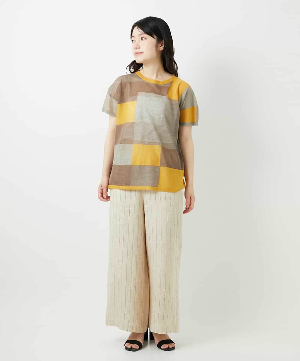 NHFGE50250 GIANNI LO GIUDICE(小さいサイズ)(メゾン ドゥ サンク) [アンサンブル対応]LEVITAサマーニット マスタード系