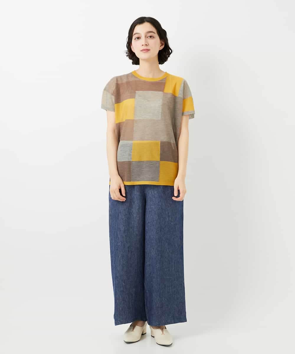 NHFGE50250 GIANNI LO GIUDICE(小さいサイズ)(メゾン ドゥ サンク) [アンサンブル対応]LEVITAサマーニット マスタード系