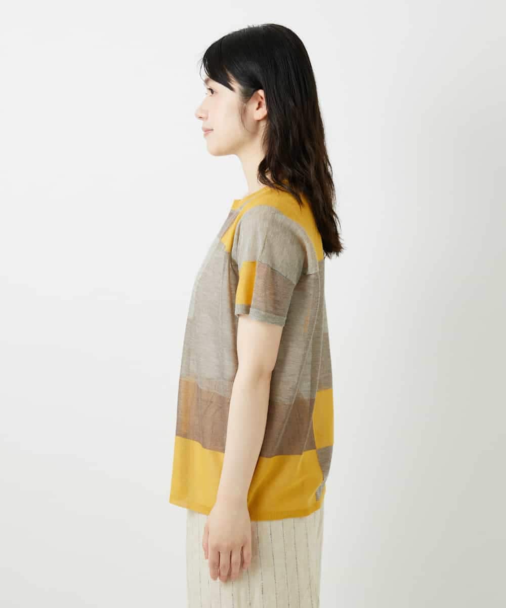 NHFGE50250 GIANNI LO GIUDICE(小さいサイズ)(メゾン ドゥ サンク) [アンサンブル対応]LEVITAサマーニット マスタード系