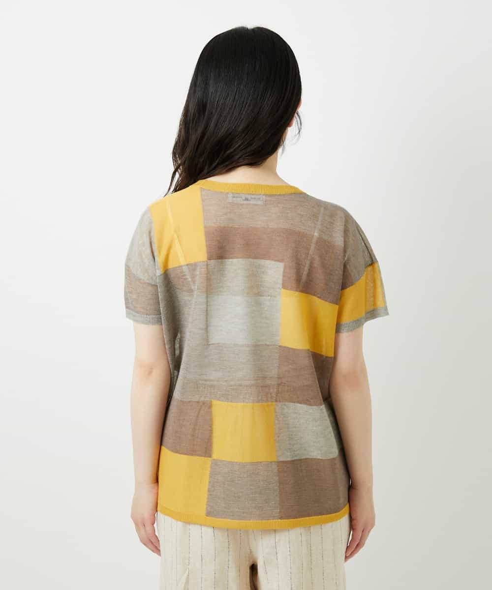 NHFGE50250 GIANNI LO GIUDICE(小さいサイズ)(メゾン ドゥ サンク) [アンサンブル対応]LEVITAサマーニット マスタード系