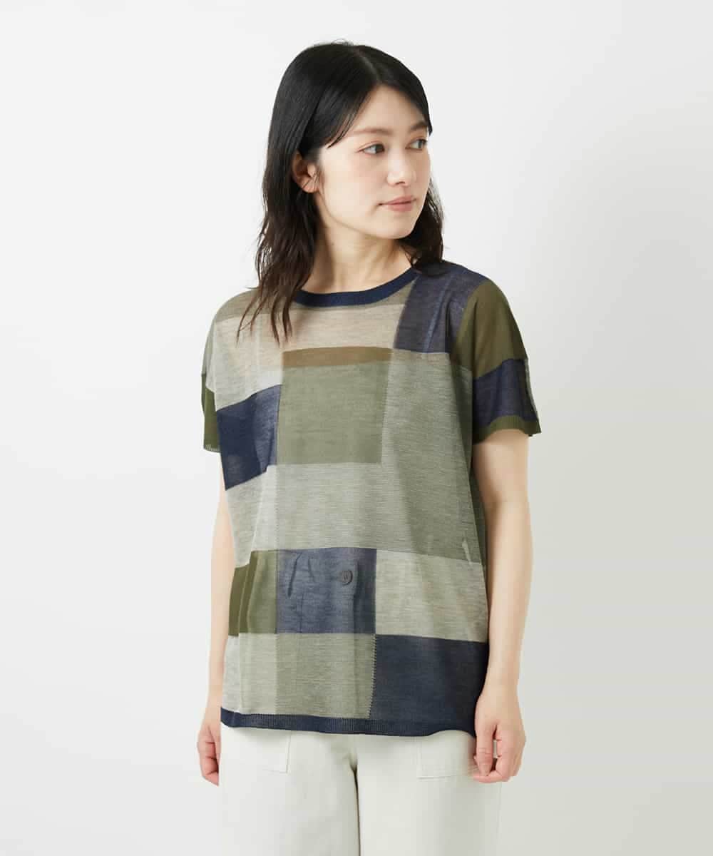 NHFGE50250 GIANNI LO GIUDICE(小さいサイズ)(メゾン ドゥ サンク) [アンサンブル対応]LEVITAサマーニット ネイビー系