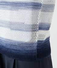 NHFGF40230 GIANNI LO GIUDICE(小さいサイズ)(メゾン ドゥ サンク) カスリボーダーニットベスト ネイビー