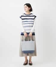 NHFGF40230 GIANNI LO GIUDICE(小さいサイズ)(メゾン ドゥ サンク) カスリボーダーニットベスト ネイビー