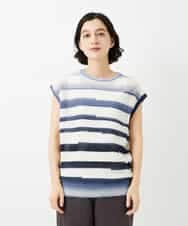 NHFGF40230 GIANNI LO GIUDICE(小さいサイズ)(メゾン ドゥ サンク) カスリボーダーニットベスト ネイビー