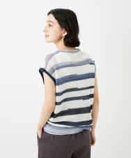 NHFGF40230 GIANNI LO GIUDICE(小さいサイズ)(メゾン ドゥ サンク) カスリボーダーニットベスト ネイビー