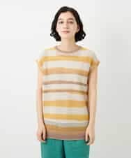 NHFGF40230 GIANNI LO GIUDICE(小さいサイズ)(メゾン ドゥ サンク) カスリボーダーニットベスト ネイビー