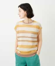 NHFGF40230 GIANNI LO GIUDICE(小さいサイズ)(メゾン ドゥ サンク) カスリボーダーニットベスト ネイビー