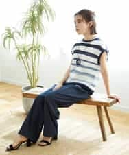 NHFGF40230 GIANNI LO GIUDICE(小さいサイズ)(メゾン ドゥ サンク) カスリボーダーニットベスト ネイビー