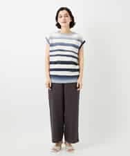 NHFGF40230 GIANNI LO GIUDICE(小さいサイズ)(メゾン ドゥ サンク) カスリボーダーニットベスト ネイビー