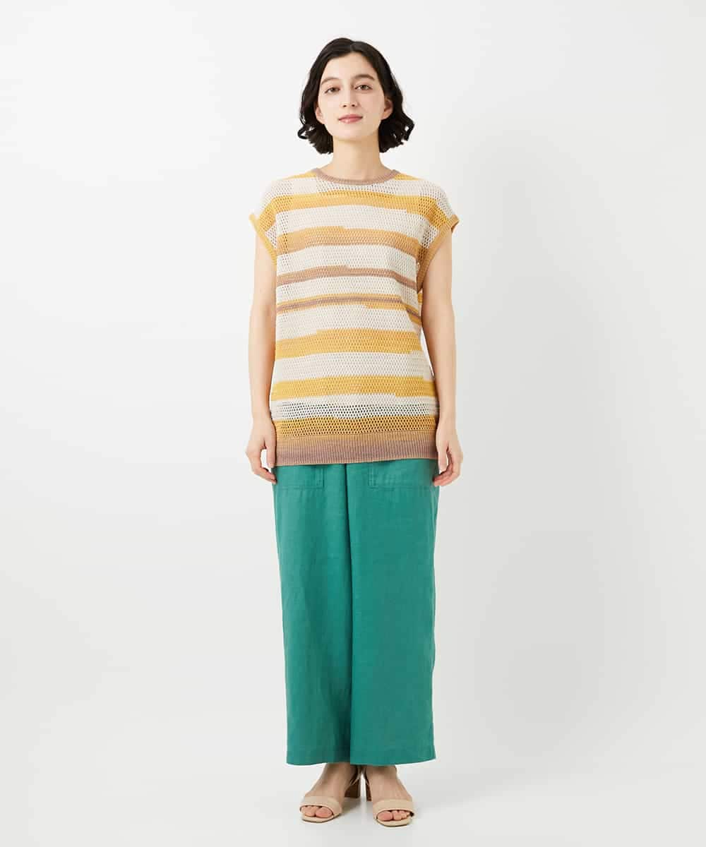 NHFGF40230 GIANNI LO GIUDICE(小さいサイズ)(メゾン ドゥ サンク) カスリボーダーニットベスト ネイビー