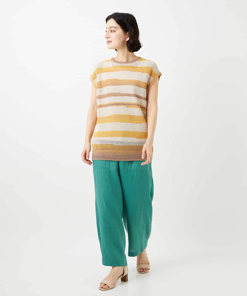 NHFGF40230 GIANNI LO GIUDICE(小さいサイズ)(メゾン ドゥ サンク) カスリボーダーニットベスト ネイビー