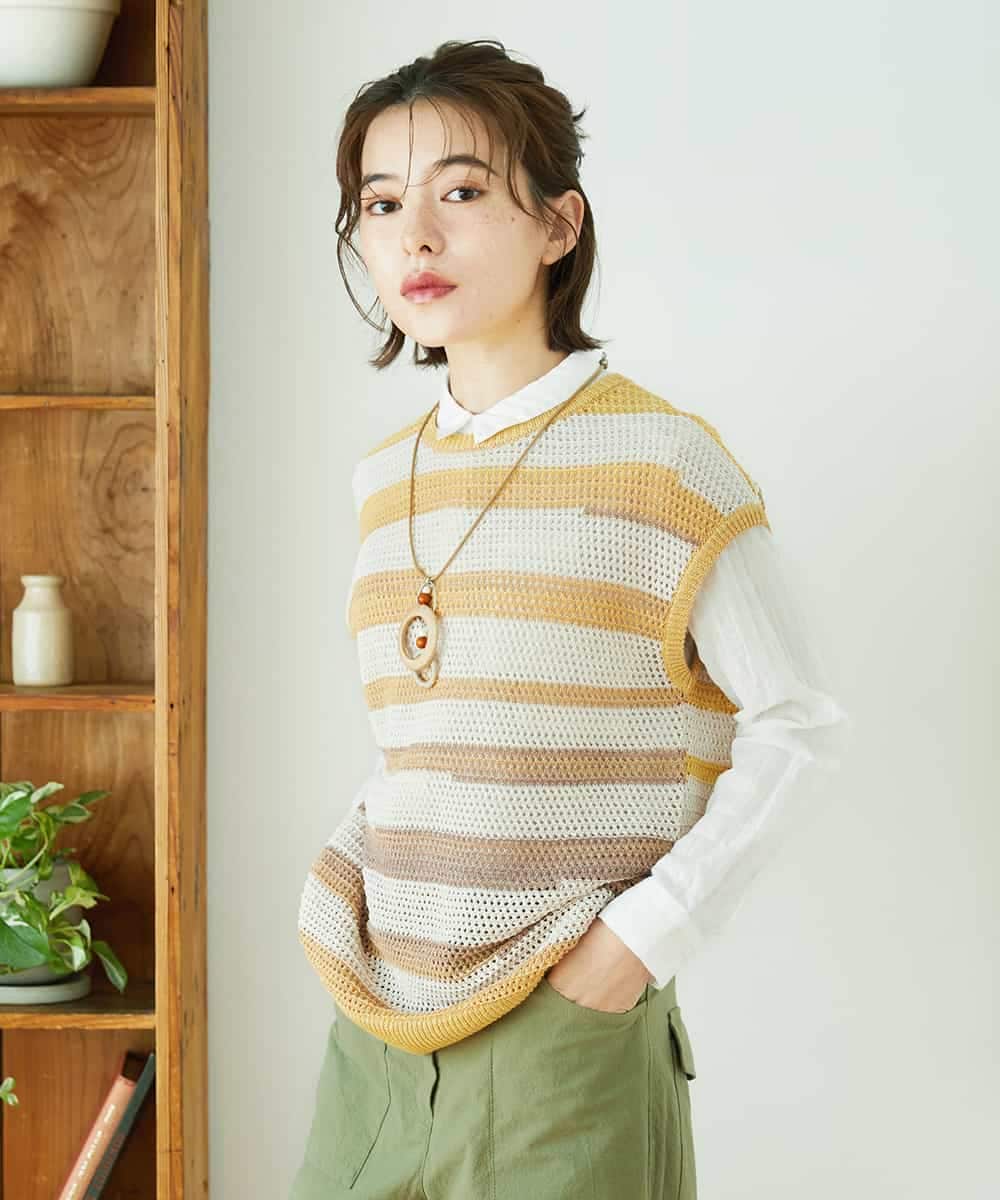 NHFGF40230 GIANNI LO GIUDICE(小さいサイズ) カスリボーダーニットベスト