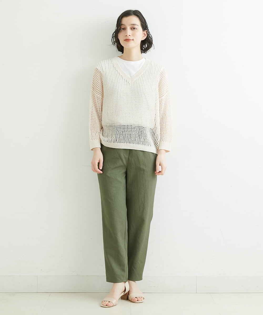 NHFGS30230 GIANNI LO GIUDICE(小さいサイズ)(メゾン ドゥ サンク) [洗える]ハシゴメッシュニット ミントグリーン