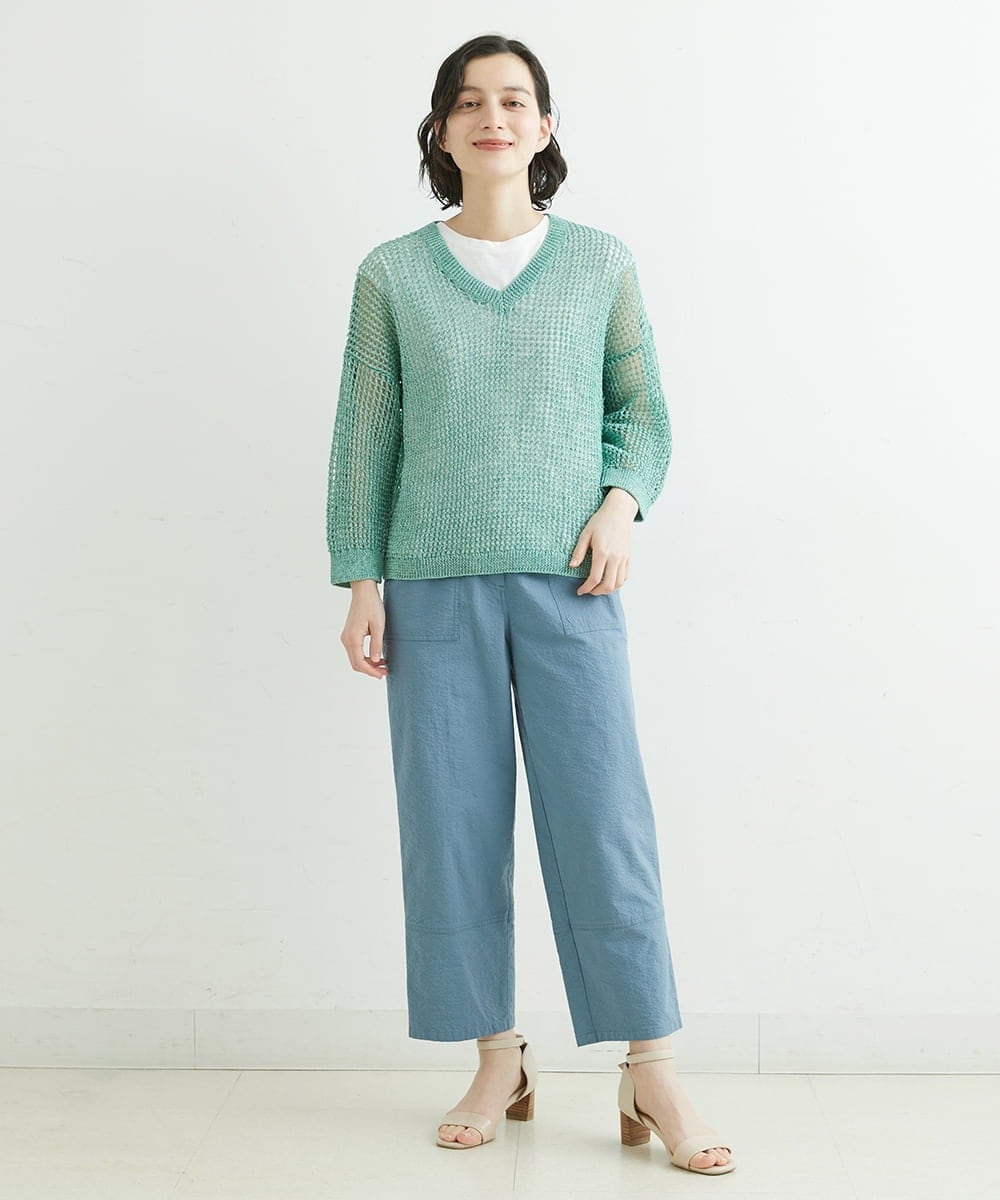 NHFGS30230 GIANNI LO GIUDICE(小さいサイズ)(メゾン ドゥ サンク) [洗える]ハシゴメッシュニット ミントグリーン