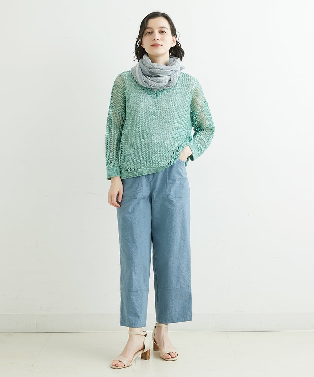 NHFGS30230 GIANNI LO GIUDICE(小さいサイズ)(メゾン ドゥ サンク) [洗える]ハシゴメッシュニット ミントグリーン