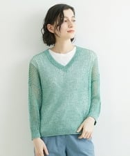 NHFGS30230 GIANNI LO GIUDICE(小さいサイズ)(メゾン ドゥ サンク) [洗える]ハシゴメッシュニット ミントグリーン