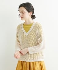 NHFGS30230 GIANNI LO GIUDICE(小さいサイズ)(メゾン ドゥ サンク) [洗える]ハシゴメッシュニット ミントグリーン