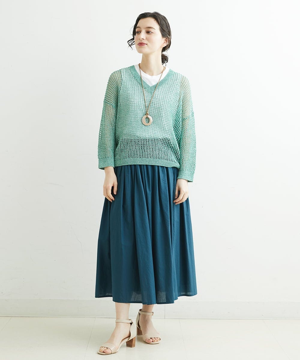 NHFGS30230 GIANNI LO GIUDICE(小さいサイズ)(メゾン ドゥ サンク) [洗える]ハシゴメッシュニット ミントグリーン