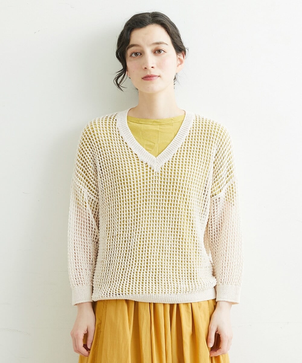 NHFGS30230 GIANNI LO GIUDICE(小さいサイズ)(メゾン ドゥ サンク) [洗える]ハシゴメッシュニット ミントグリーン