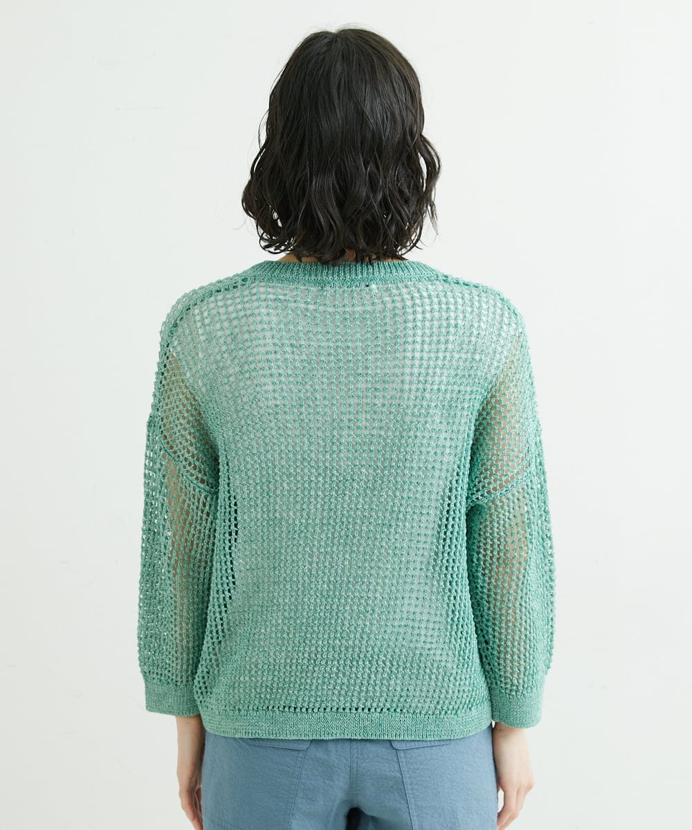 NHFGS30230 GIANNI LO GIUDICE(小さいサイズ)(メゾン ドゥ サンク) [洗える]ハシゴメッシュニット ミントグリーン