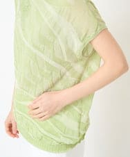 NHFGV42230 GIANNI LO GIUDICE(小さいサイズ)(メゾン ドゥ サンク) ウェーブプレーティング刺繍ニット カーキ