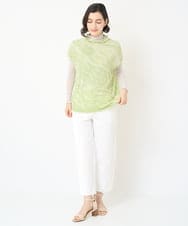 NHFGV42230 GIANNI LO GIUDICE(小さいサイズ)(メゾン ドゥ サンク) ウェーブプレーティング刺繍ニット カーキ