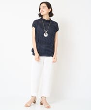 NHFGV42230 GIANNI LO GIUDICE(小さいサイズ)(メゾン ドゥ サンク) ウェーブプレーティング刺繍ニット カーキ