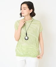 NHFGV42230 GIANNI LO GIUDICE(小さいサイズ)(メゾン ドゥ サンク) ウェーブプレーティング刺繍ニット カーキ