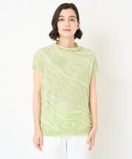 NHFGV42230 GIANNI LO GIUDICE(小さいサイズ)(メゾン ドゥ サンク) ウェーブプレーティング刺繍ニット カーキ