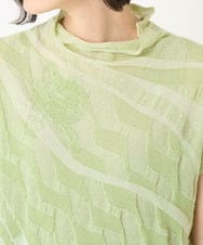 NHFGV42230 GIANNI LO GIUDICE(小さいサイズ)(メゾン ドゥ サンク) ウェーブプレーティング刺繍ニット カーキ