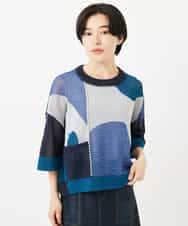 NHFHA10260 GIANNI LO GIUDICE(小さいサイズ)(メゾン ドゥ サンク) 透かし柄インターシャプルオーバーニット カーキ系