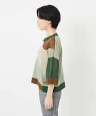 NHFHA10260 GIANNI LO GIUDICE(小さいサイズ)(メゾン ドゥ サンク) 透かし柄インターシャプルオーバーニット カーキ系