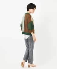 NHFHA10260 GIANNI LO GIUDICE(小さいサイズ)(メゾン ドゥ サンク) 透かし柄インターシャプルオーバーニット カーキ系