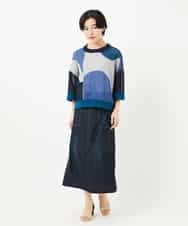 NHFHA10260 GIANNI LO GIUDICE(小さいサイズ)(メゾン ドゥ サンク) 透かし柄インターシャプルオーバーニット カーキ系