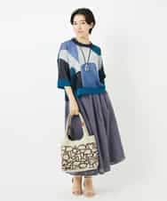 NHFHA10260 GIANNI LO GIUDICE(小さいサイズ)(メゾン ドゥ サンク) 透かし柄インターシャプルオーバーニット カーキ系
