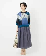 NHFHA10260 GIANNI LO GIUDICE(小さいサイズ)(メゾン ドゥ サンク) 透かし柄インターシャプルオーバーニット カーキ系