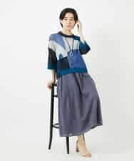 NHFHA10260 GIANNI LO GIUDICE(小さいサイズ)(メゾン ドゥ サンク) 透かし柄インターシャプルオーバーニット カーキ系