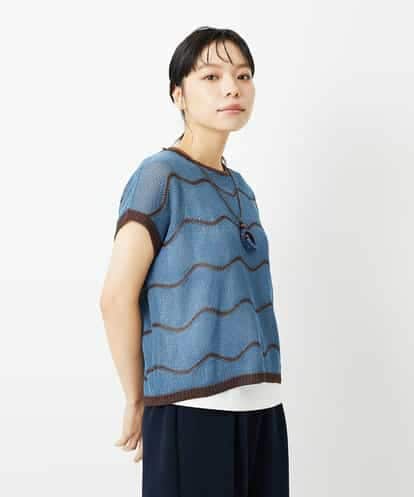 NHFHD05200 GIANNI LO GIUDICE(小さいサイズ) ペーパーヤーンボーダーニット