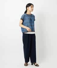 NHFHD05200 GIANNI LO GIUDICE(小さいサイズ)(メゾン ドゥ サンク) ペーパーヤーンボーダーニット ブルー