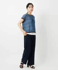 NHFHD05200 GIANNI LO GIUDICE(小さいサイズ)(メゾン ドゥ サンク) ペーパーヤーンボーダーニット ブルー