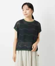 NHFHD05200 GIANNI LO GIUDICE(小さいサイズ)(メゾン ドゥ サンク) ペーパーヤーンボーダーニット ダークグレー