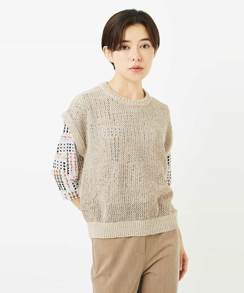 NHFJB01180 GIANNI LO GIUDICE(小さいサイズ)(メゾン ドゥ サンク) メッシュニット ベージュ