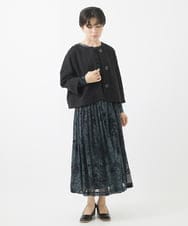 NHHAA01290 GIANNI LO GIUDICE(小さいサイズ)(メゾン ドゥ サンク) シースルーフロッキースカート アイアンブルー