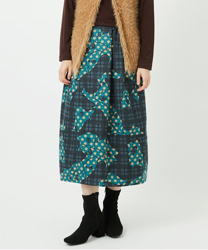 NHHAE11360 GIANNI LO GIUDICE(小さいサイズ) [日本製]ウール混ビエライタリアプリントスカート